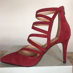 Sole Society Dark red suede high heels